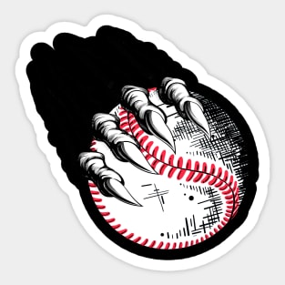 Baseball Skeleton hands scratching Baseball lovers Sticker